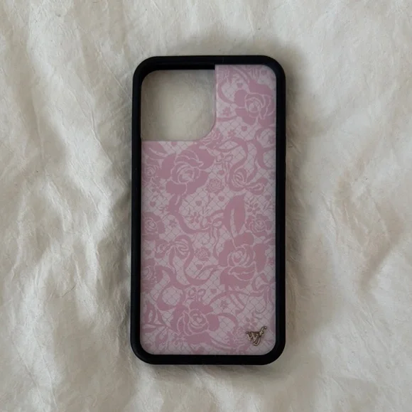 Wildflower 13 Pro Max Pink and Black Floral iPhone Case - Picture 1 of 3